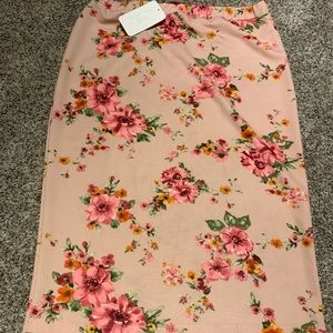 Pink Floral Pencil Skirt